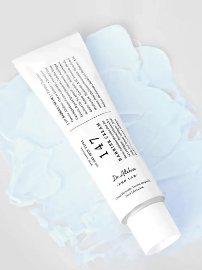 Dr Althea - 147 Barrier Cream on a light blue textured background