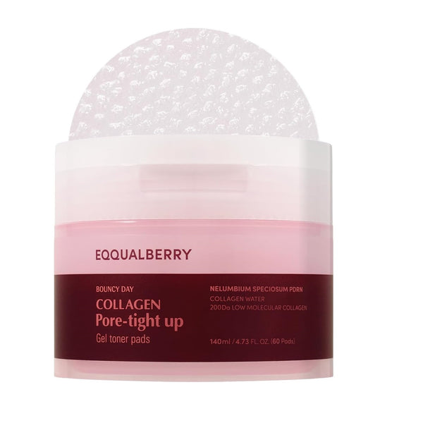 EQQUALBERRY Collagen Pore-Tight Up Gel Toner Pads 140ml (60 Pads)