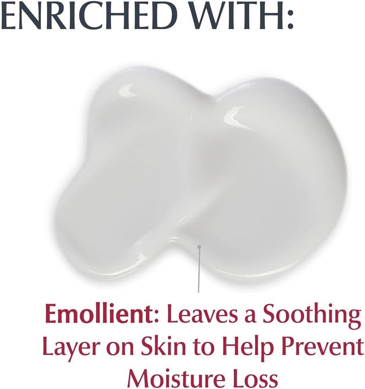 Eucerin Original Healing Rich Creme with text explaining its benefits on a white background