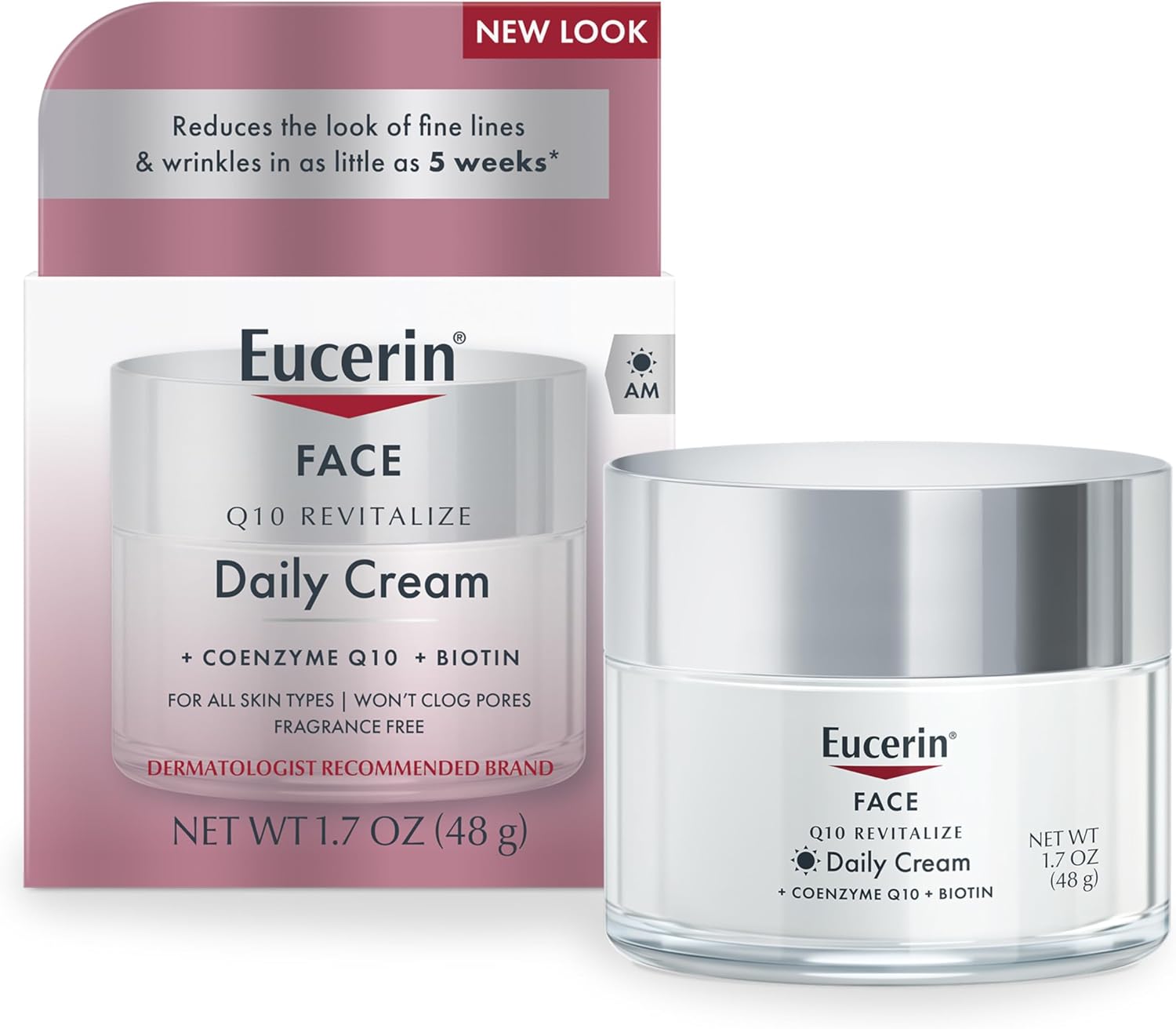 Eucerin Q10 Smoothing Face Cream for Dry Skin, 48g