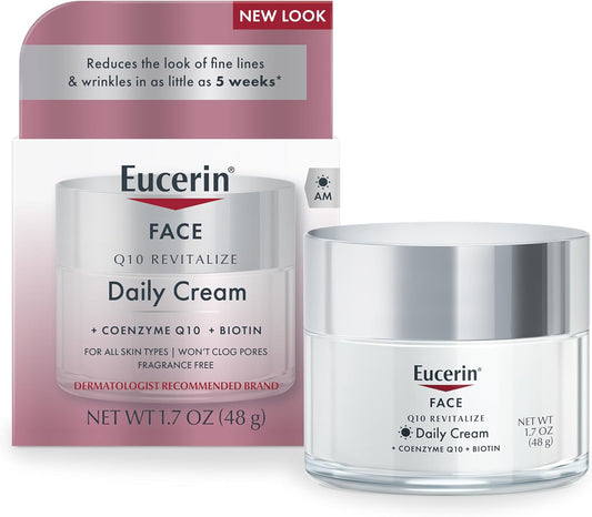 Eucerin Q10 Smoothing Face Cream for Dry Skin, 48g
