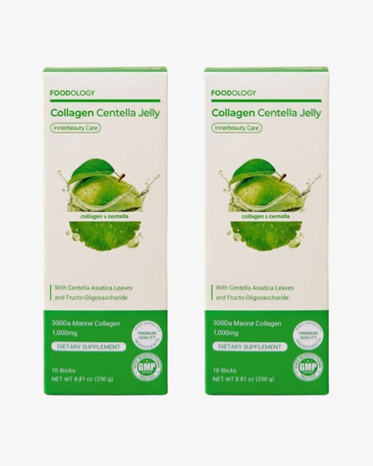 FOODOLOGY Collagen Centella Jelly Green Apple 10 Sticks – Pack of Two
