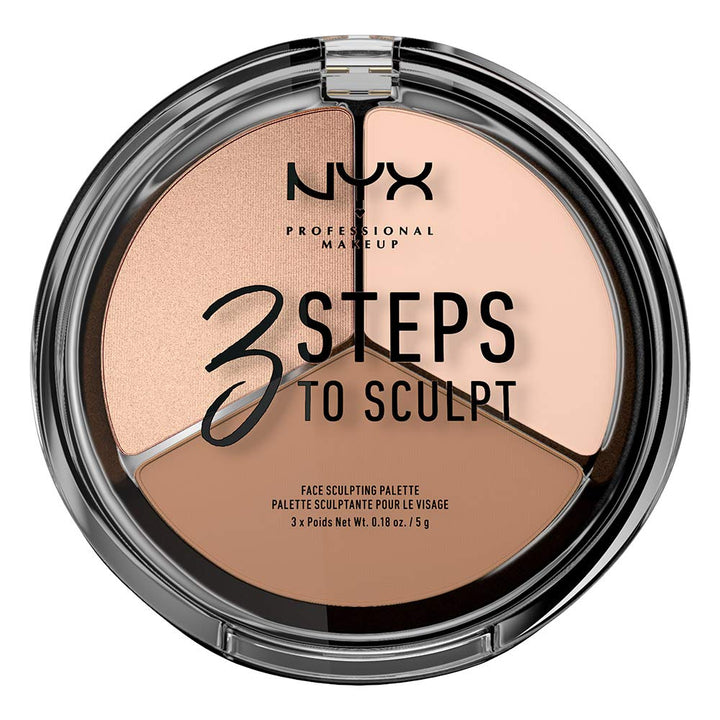 NYX PROFESSIONAL MAKEUP 3 Steps to Sculpt Face Sculpting Palette Fair 01