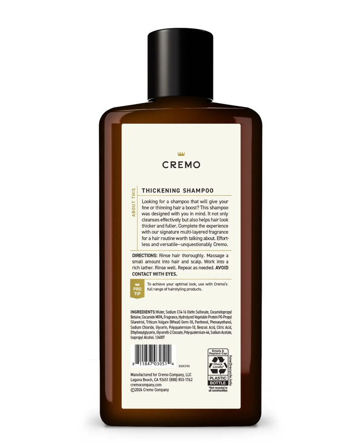 Cremo Barber Grade Juniper & Eucalyptus Shampoo 16 Oz
