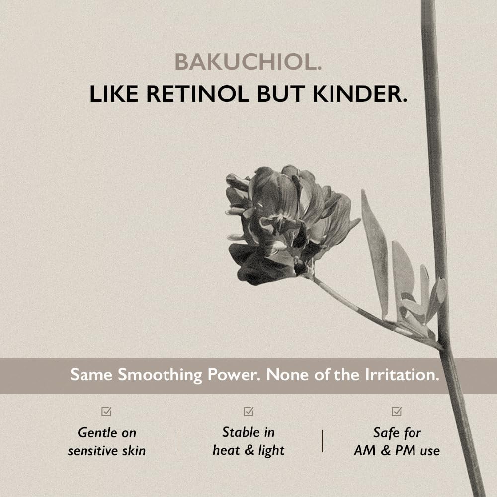 Haruharu Wonder Bakuchiol Eye Cream with Black Rice for Bakuchiol with a black flower on a beige background