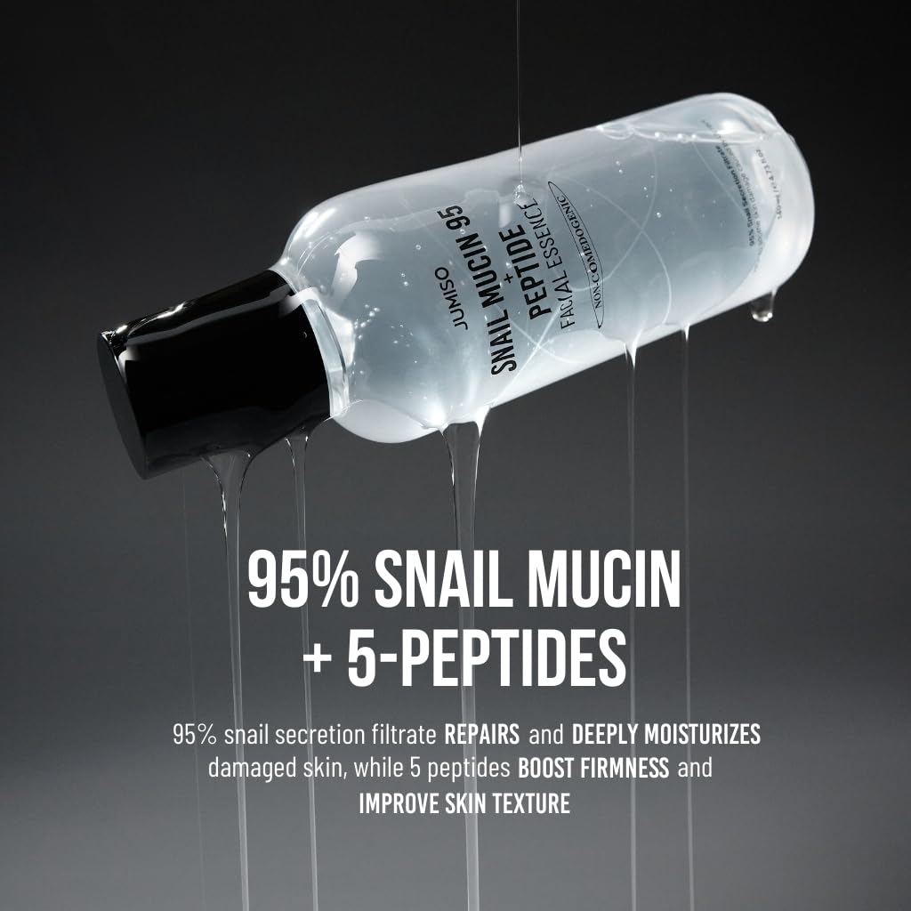 JUMISO Snail Mucin 95% Peptide Essence on a dark background