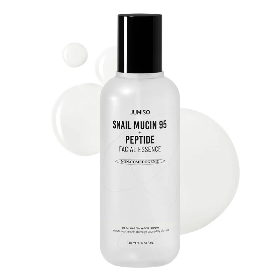 JUMISO Snail Mucin 95% + Peptide Essence 140ml bottle on white background