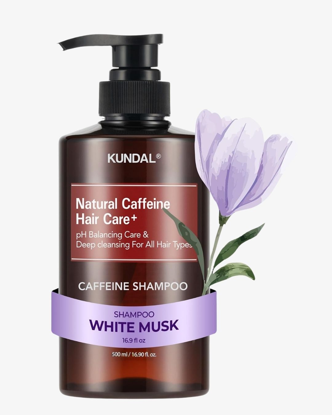 KUNDAL Natural Caffeine Scalp Shampoo, White Musk 500ml