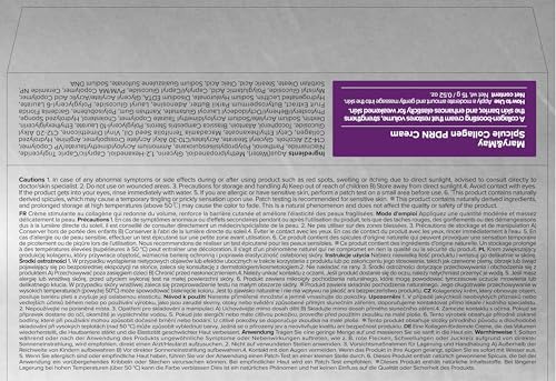 Mary&May Spicule Collagen PDRN Cream label with text and a purple bar on a gray background