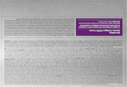 Mary&May Spicule Collagen PDRN Cream label with text and a purple bar on a gray background