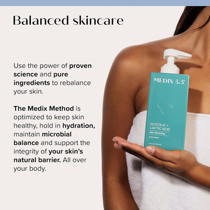 Medix 5.5 Glycolic Acid + Lactic Acid Exfoliating Body Wash Gel 444ml