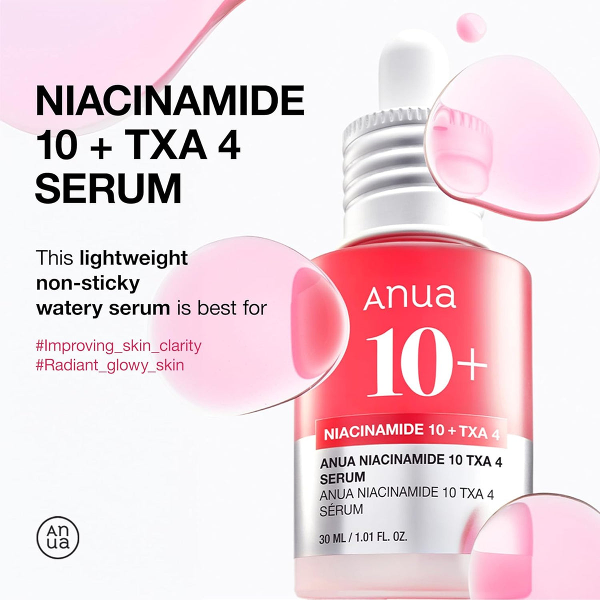 Pack of Two : ANUA NIACINAMIDE 10% + TXA 4% SERUM 30ml
