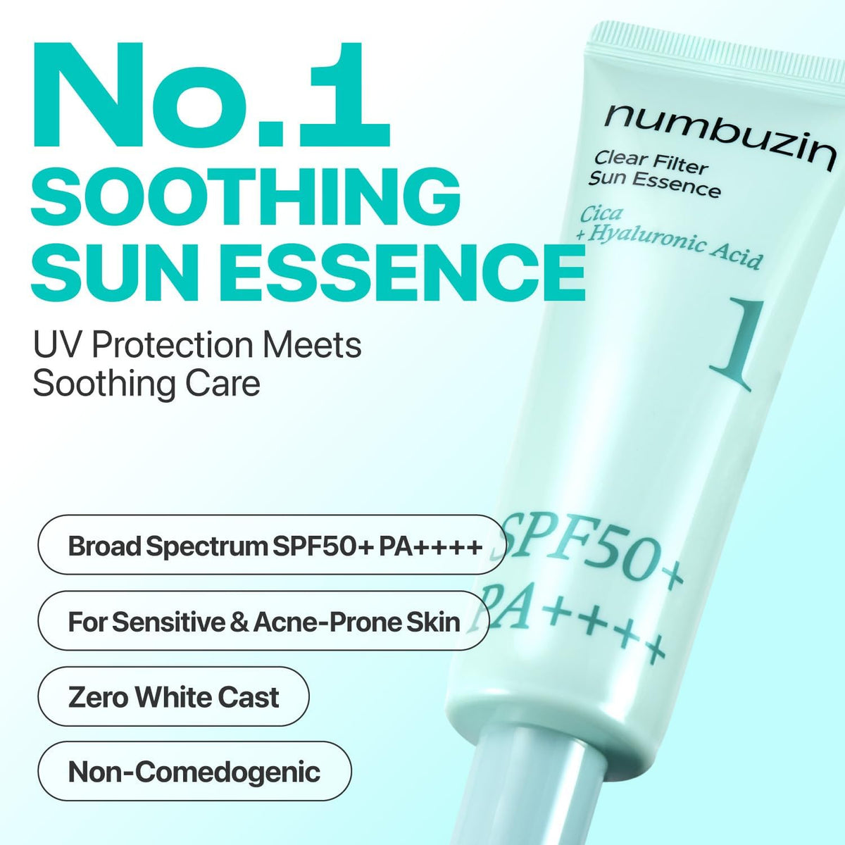 Numbuzin No.1 Clear Filter Sun Essence Sunscreen SPF50+ PA++++ (50ml)