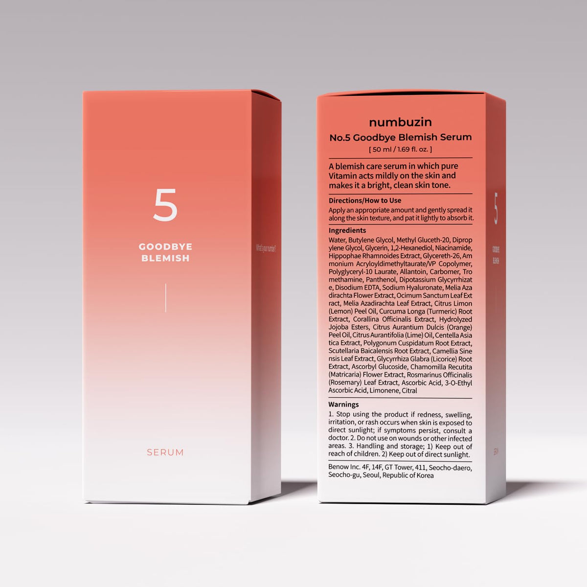 Numbuzin No.5 Goodbye Blemish Serum 50ml