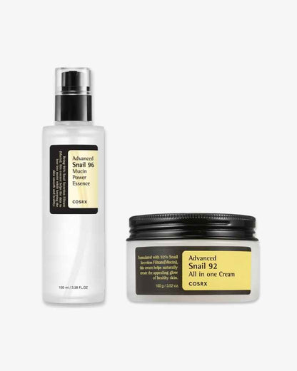Pack of Two: COSRX Snail 96 Essence 100ml + Snail 92 Cream 100g