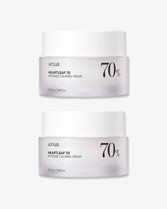 Pack of Two: Anua Heartleaf 70% Intense Calming Cream, 2 x 50 ml