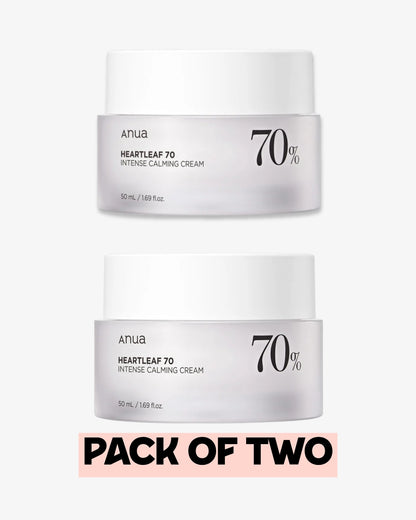 Pack of Two : ANUA HEARTLEAF 70% INTENSE CALMING CREAM 50ml