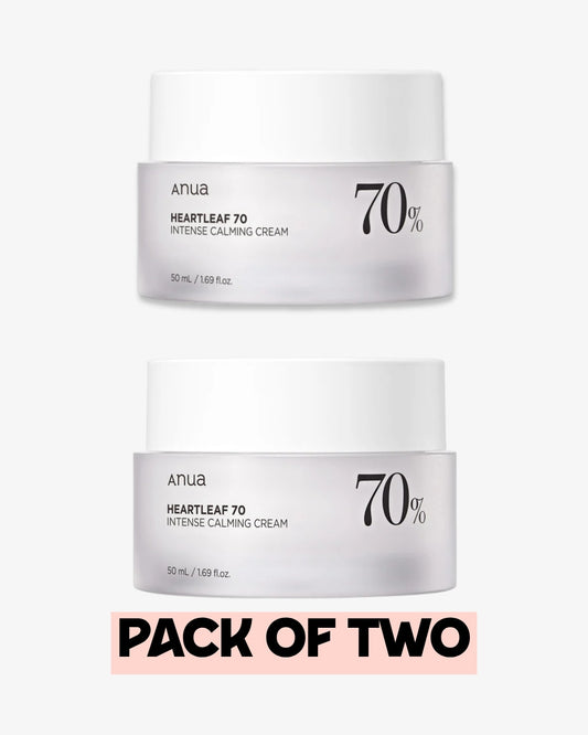 Pack of Two : ANUA HEARTLEAF 70% INTENSE CALMING CREAM 50ml