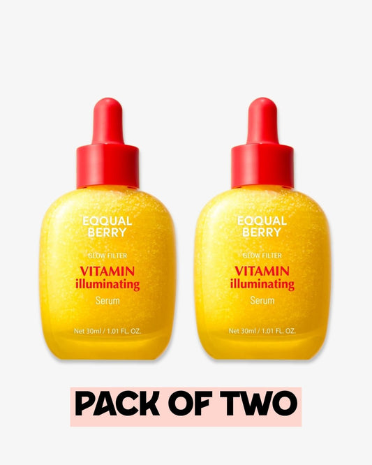 Pack of Two : EQQUALBERRY Vitamin Illuminating Serum – Brightening Vitamin C Serum with Niacinamide 30ml