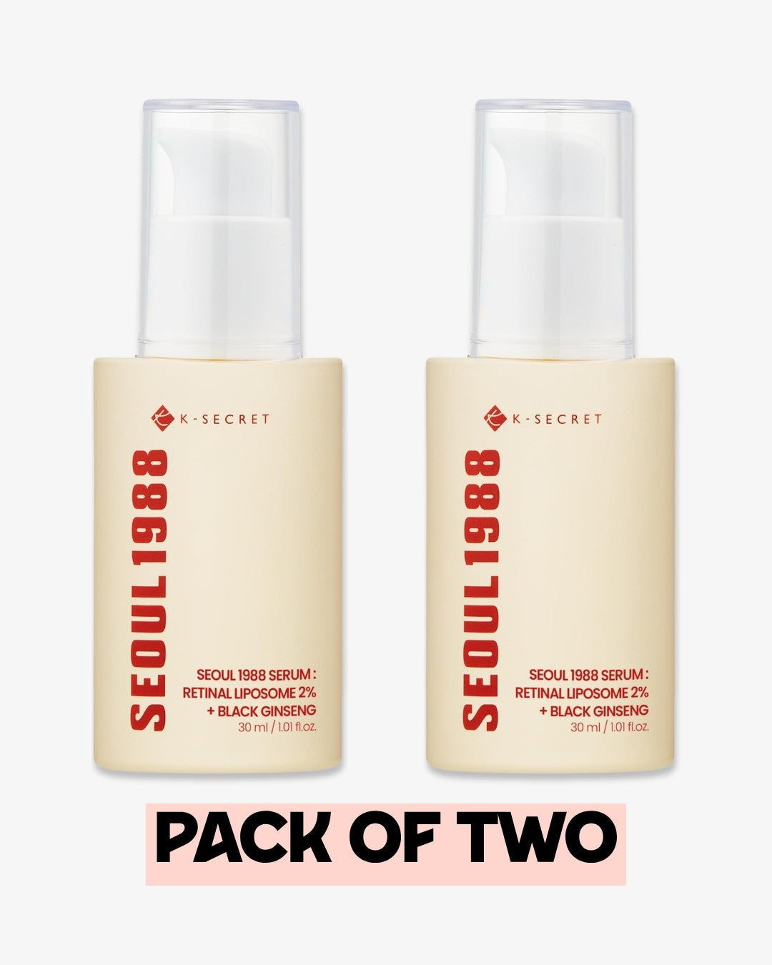 Pack of Two K-SECRET - Seoul 1988 Serum: Retinal Liposome 2% + Black Ginseng