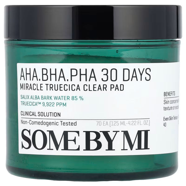 SOME BY MI, AHA/BHA/PHA, 30 Days Miracle Truecica Clear Pad, 70 Pads