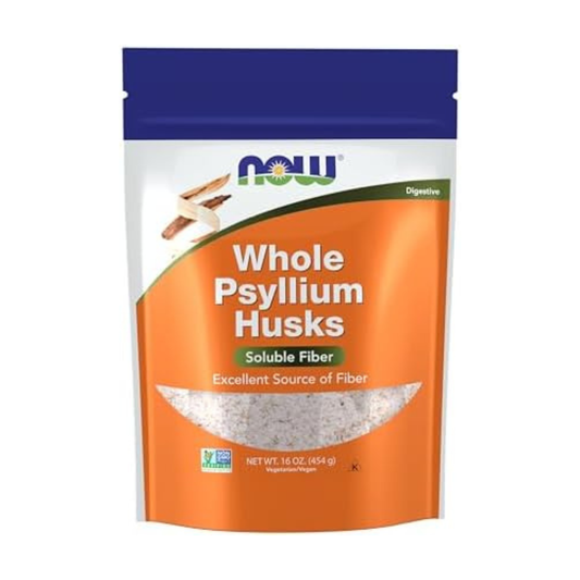 NOW Foods Supplements, Whole Psyllium Husks, Non-GMO Project Verified, Soluble Fiber 16-Ounce (454g)