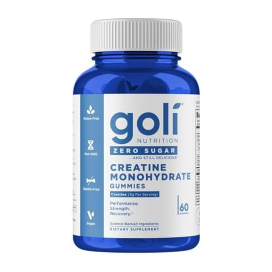 Goli Zero Sugar Creatine Monohydrate Gummies – Vitamin B6 & B12, 60 Gummies