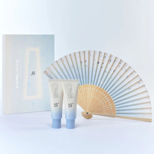 Beauty of Joseon Relief Aqua-fresh : Rice + B5 Set 50ml+50ml+fan