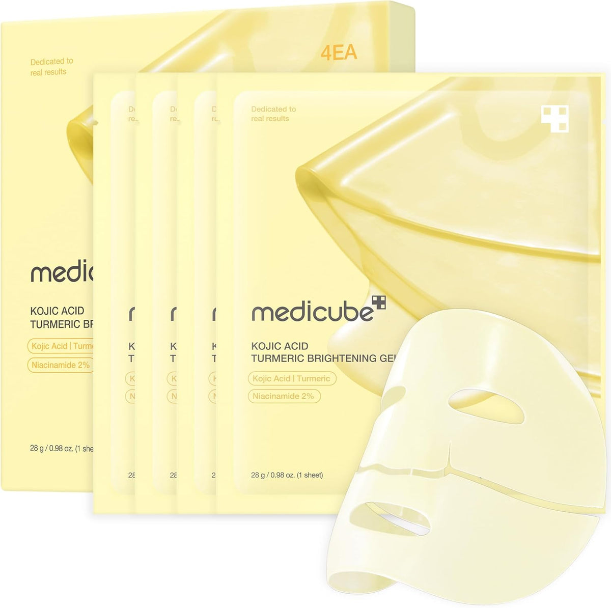medicube Kojic Acid Turmeric Brightening Jelly Gel Mask | Overnight Face Mask 28g x 4ea